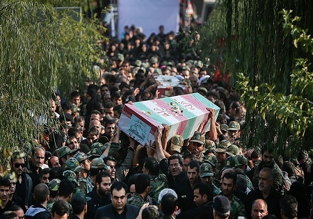 خاکسپاری دو شهید گمنام در رضوانشهر