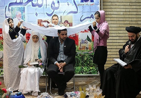 برگزاری مراسم عقد فرزند یک جانباز در آسایشگاه جانبازان