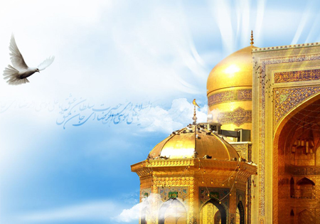 تعویض پرچم گنبد و پوشش ضریح مطهر امام رضا(ع)