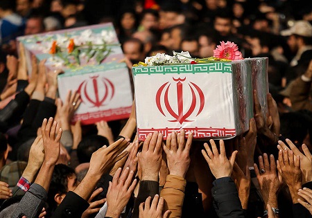 تشییع و خاکسپاری دو شهید گمنام در یادمان سیدالشهدا(ع)