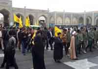 شهید مدافع حرم عقیله بنیهاشم در جوار حرم مطهر رضوی تشییع شد