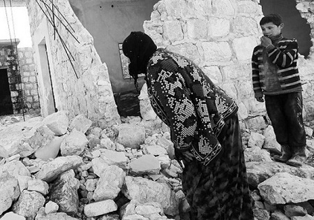 عکسی غم انگیز از ویرانی های شهر حلب