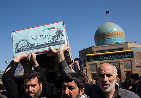 پیکر 4 شهید فاطمی در قزوین تشییع شد