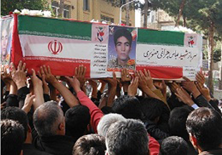 پیکر شهید «عباس چراغی صنوبری» تشییع شد