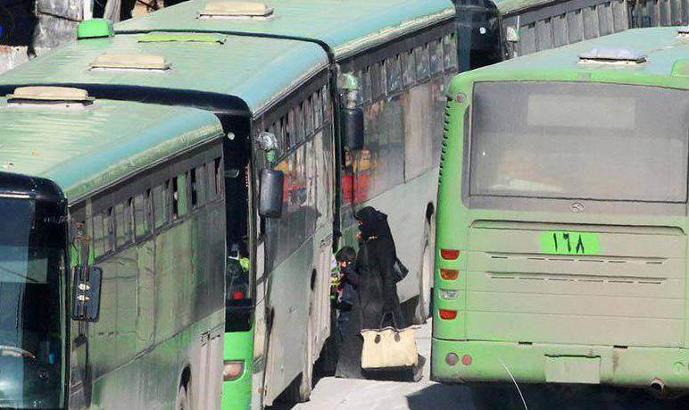 ورود ۳۶ اتوبوس حامل شیعیان فوعه و کفریا به حلب