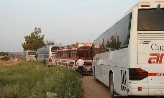خروج 200 تروریست از یرموک دمشق/ هنوز اتوبوسی از «فوعه و کفریا» خارج نشده است