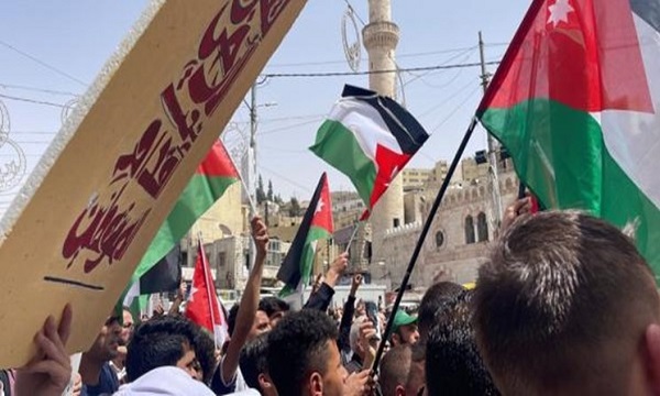 تظاهرات مردم اردن در محکومیت یورش صهیونیست‌ها به مسجدالأقصی