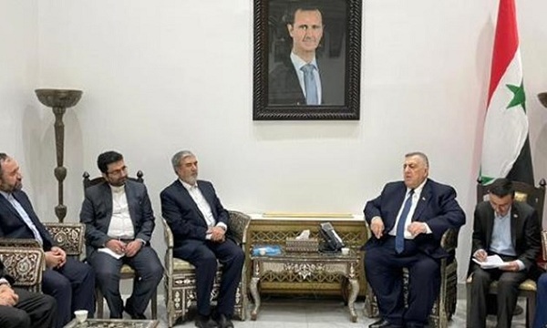 ارائه پیام قالیباف به رئیس مجلس سوریه توسط هیأت پارلمانی ایران