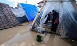 محاصره چادر‌های آوارگان فلسطینی در آب باران